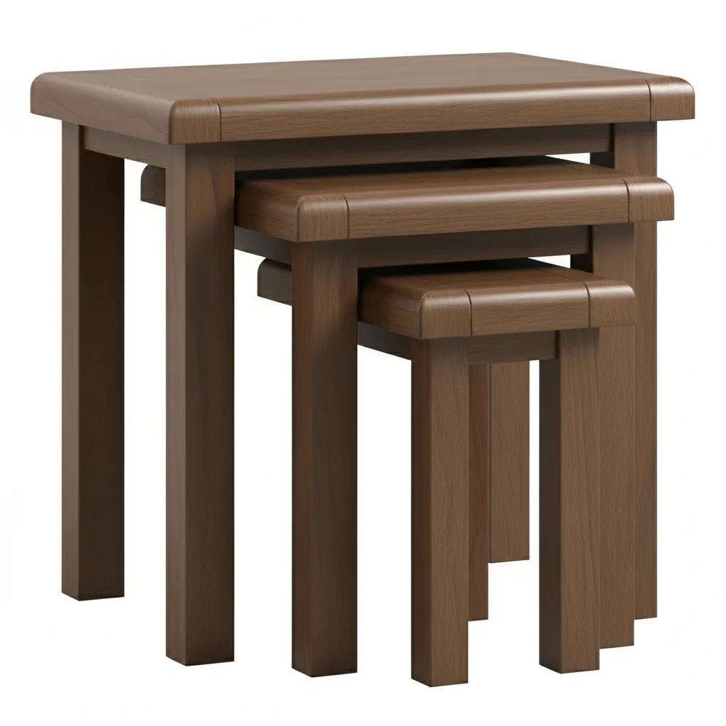 Smoked Oak Nest Of 3 Tables