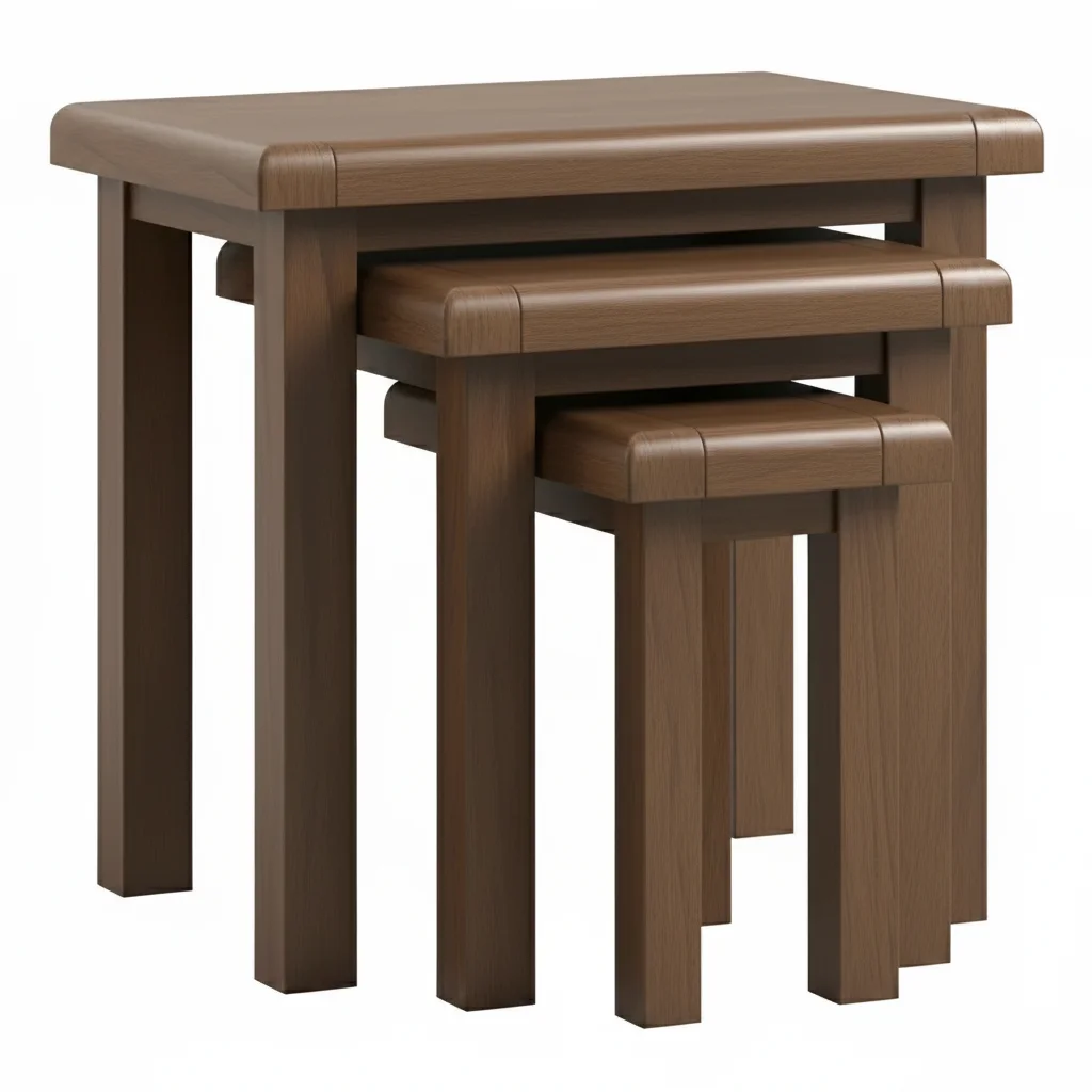 Smoked Oak Nest Of 3 Tables