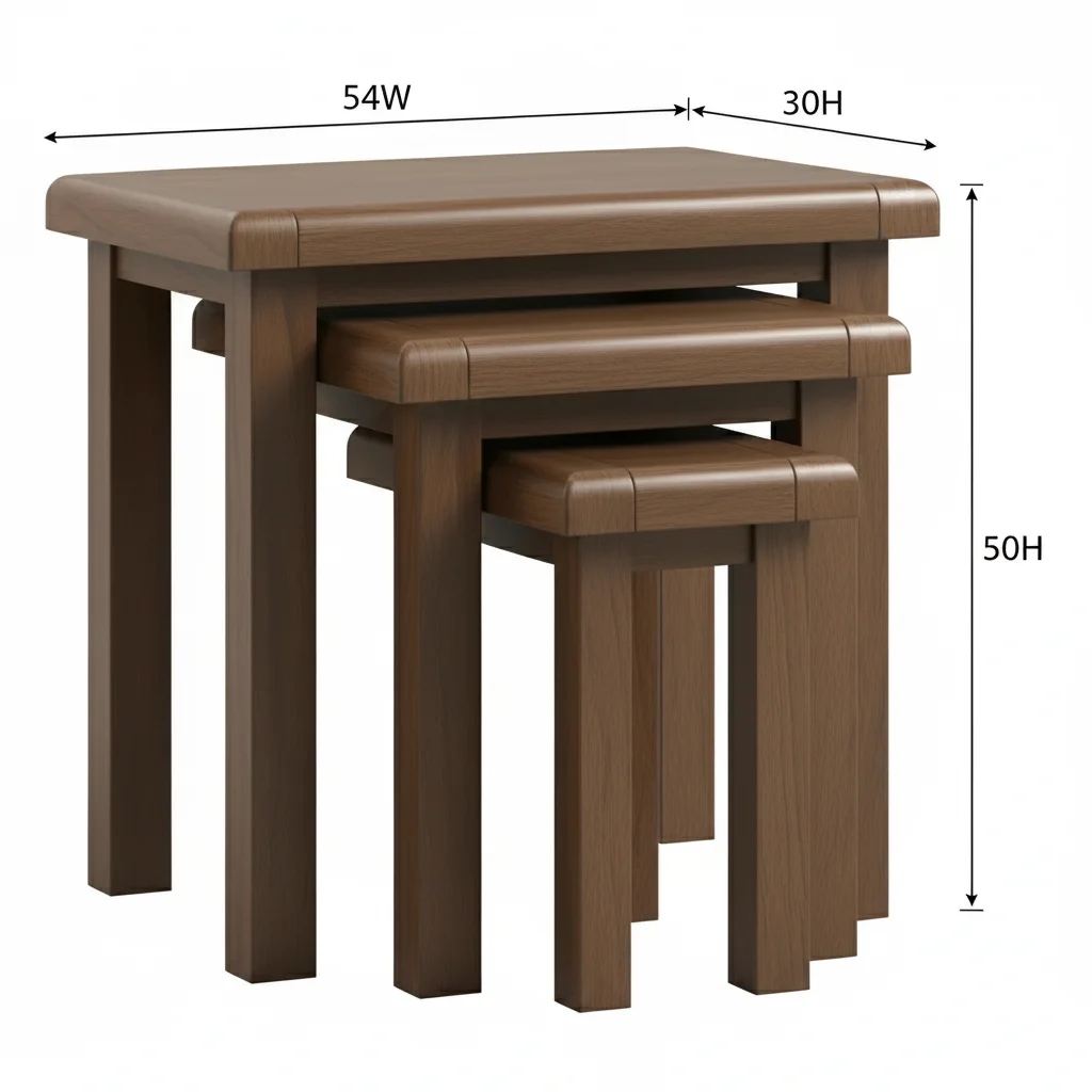 Smoked Oak Nest Of 3 Tables
