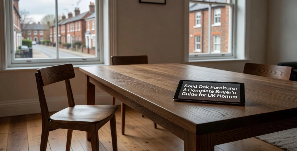 Professional header image for list-based article: Solid Oak Furniture: A Complete Buyer's Guide for UK Homes
