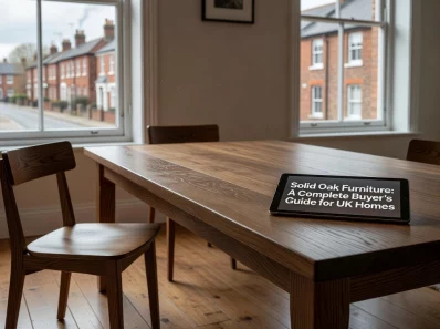 Professional header image for list-based article: Solid Oak Furniture: A Complete Buyer's Guide for UK Homes