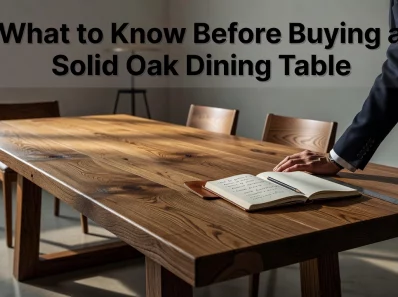 Professional header image for list-based article: What to Know Before Buying a Solid Oak Dining Table