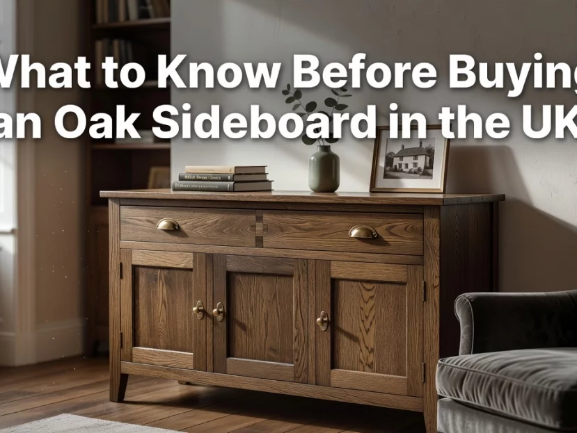 Professional header image for list-based article: What to Know Before Buying an Oak Sideboard in the UK