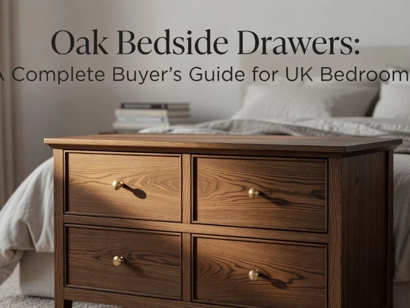Professional header image for list-based article: Oak Bedside Drawers: A Complete Buyer's Guide for UK Bedr...