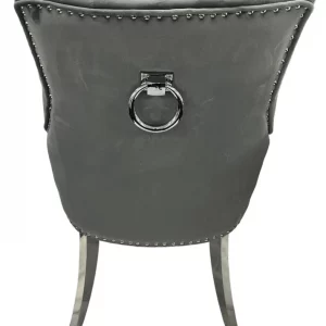 Grey Dining Chairs with Chrome Legs
