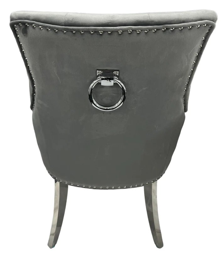 Grey Dining Chairs with Chrome Legs