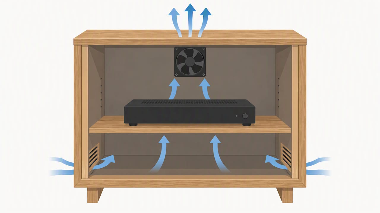 Cutaway showing low intake and high exhaust
